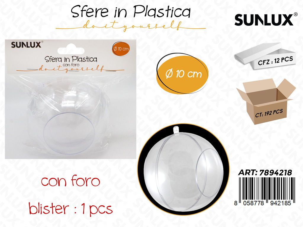 Sfera in Plastica c/ Foro D.10CM