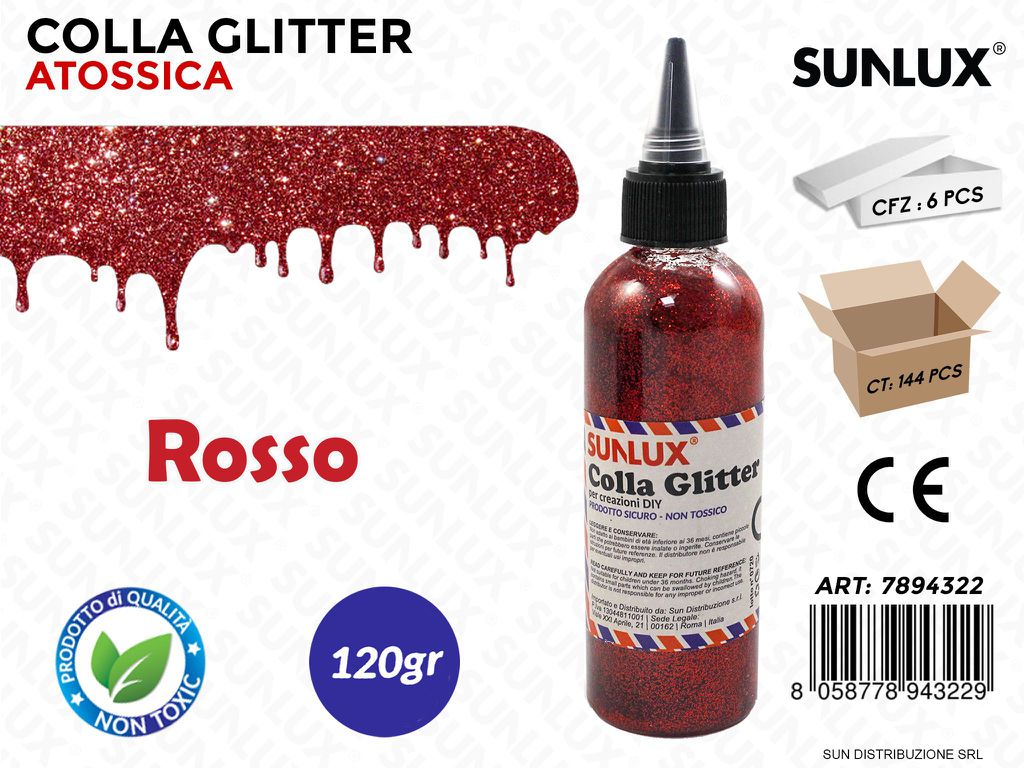 Colla Glitter Rosso 120G