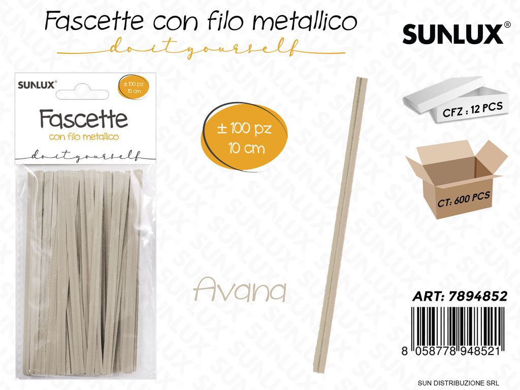 Fascette c/ Filo Metallico Avana 100PCS 10CM