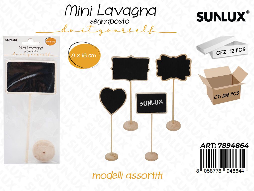 Mini Lavagna Base in Legno Segnaposto 18*8CM
