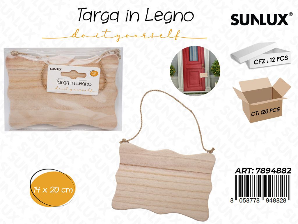 Targa in Legno c/ Cordoncino 20*14 Cm