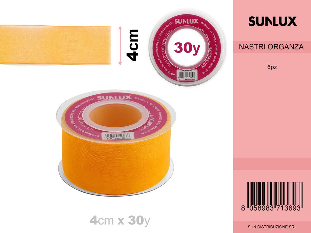 Nastro Organza Arancio C. 4CM*30Y