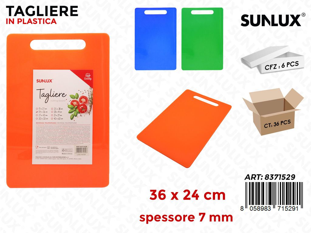 Sunlux Tagliere in Plastica Col. Ass. 36*24*0.7CM