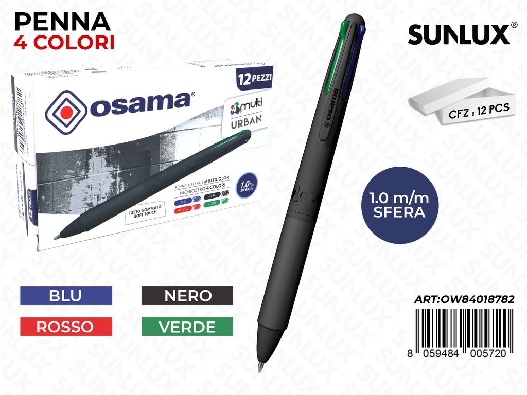 Penna Sfera 4MULTI Color All Black Urban
