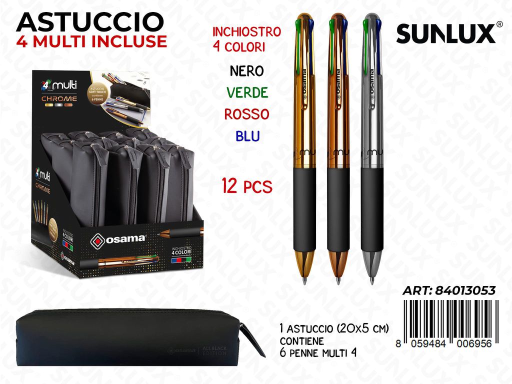 Esp. Astuccio 6PENNE Multi Col. Cromate