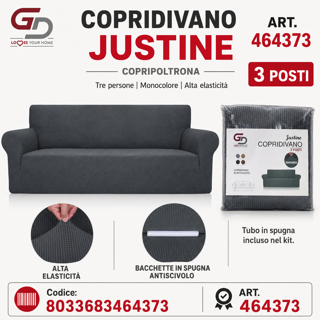 Copridivano Justine 3 Posti