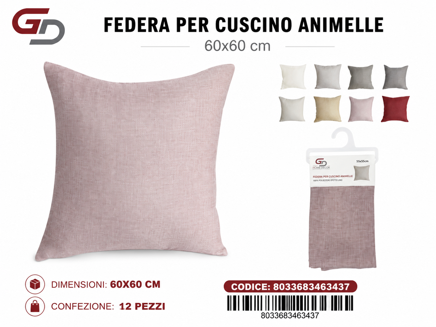 Federa Per Cuscino Animelle Joelle 60*60Cm