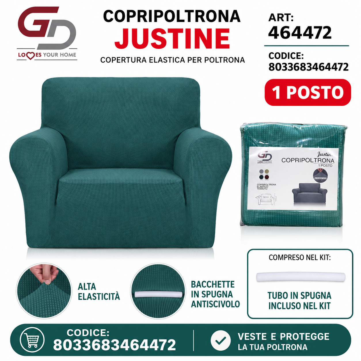 Copripoltrona Justine 1 Posto