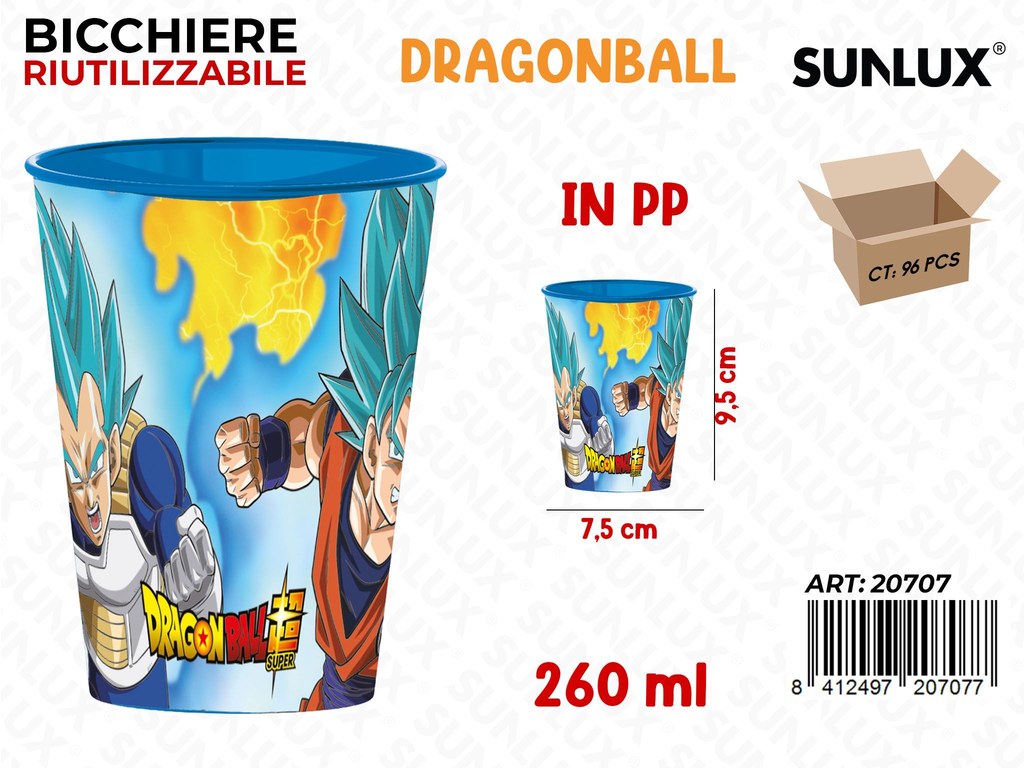 Bicchiere Riut. Dragonball 260ML 7.5*9.5CM