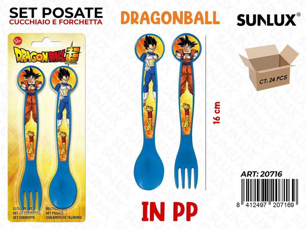 Set Posate Cucchiaio-forchetta Dragonball 16CM