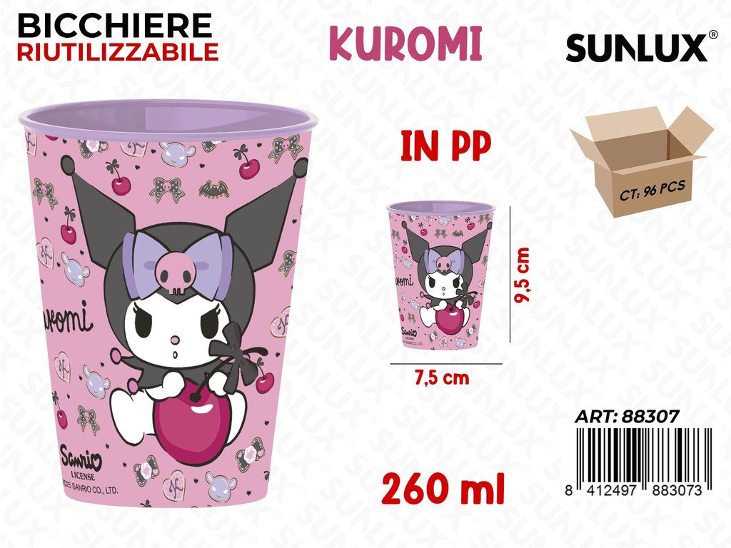 Bicchiere Riut. Kuromi 260ML 7.5*9.5CM