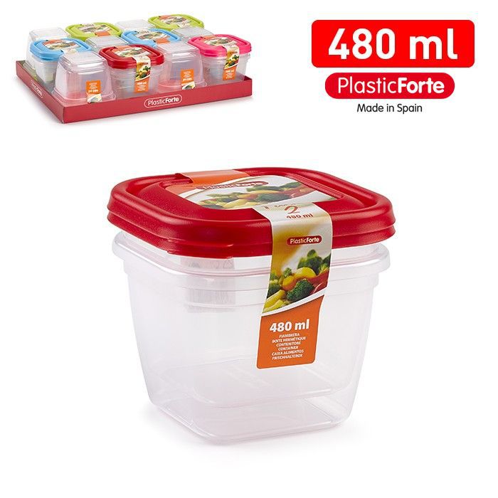 Set 2 Contenitori quadrati 480 ml