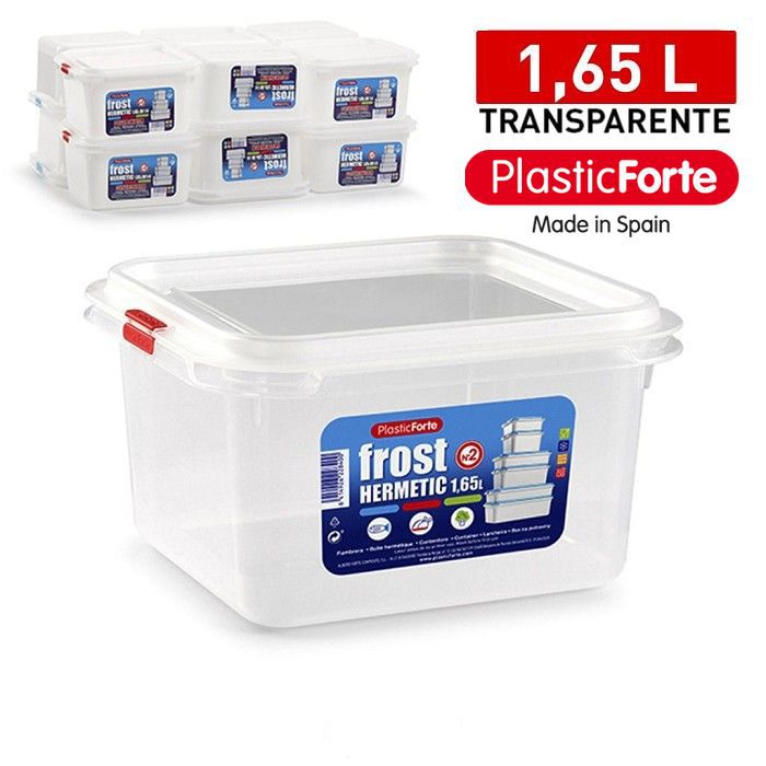 ContenitoreTRASPARENTEFrost No 2 1650 ml quadrato alto 17.5*18*10