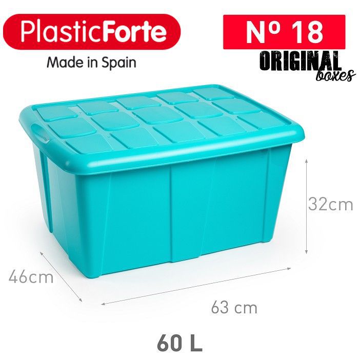 Scatola multiuso No 18 60 L Turchese F18