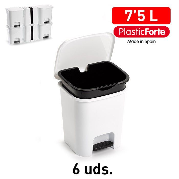 Pattumiera a pedale SMART 7,5 L BIANCO