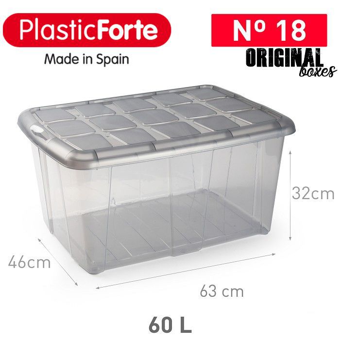 Scatola multiuso No 18 60 L GRIS TRAS F18