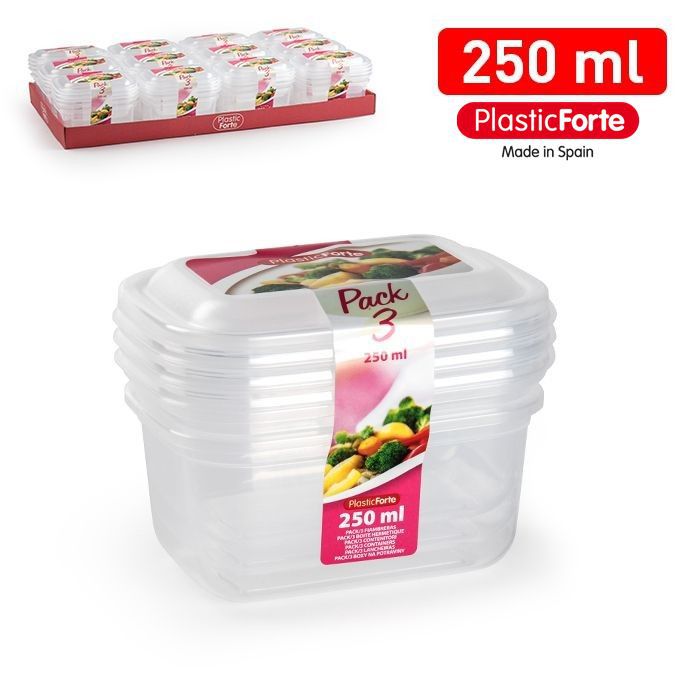 Set 3 Contenitori 250 ml TRASPARENTE
