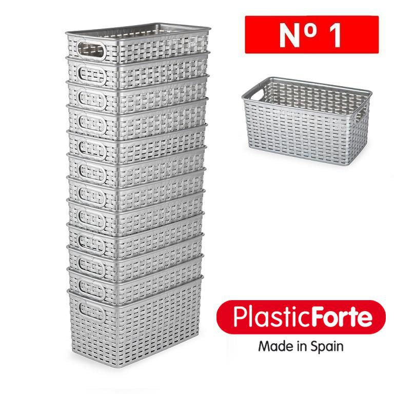 Cesta Rattan 5 L 16 x 28,5 cm ARGENTO