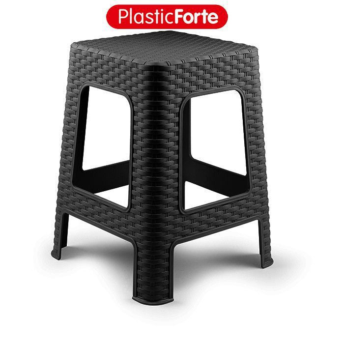 Sgabello Rattan grande NERO