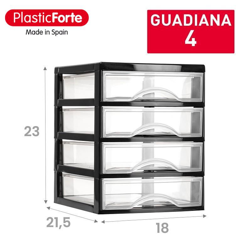 Cassettiera GUADIANA 4 cassetti NERO