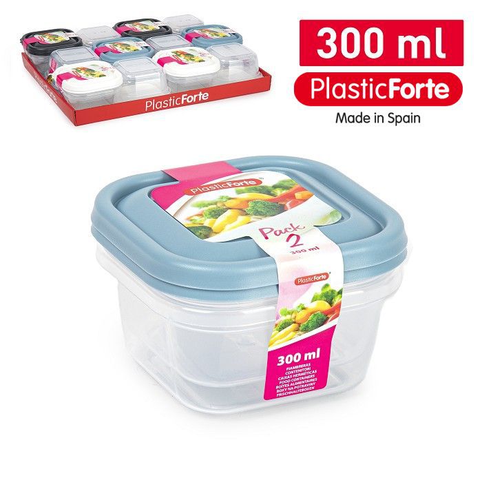 Set 2 Contenitori quadrati 300 ml SURTIDO BAG