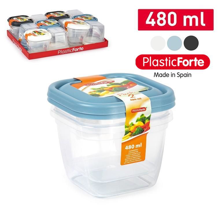 Set 2 Contenitori quadrati 480 ml SURTIDO BAG