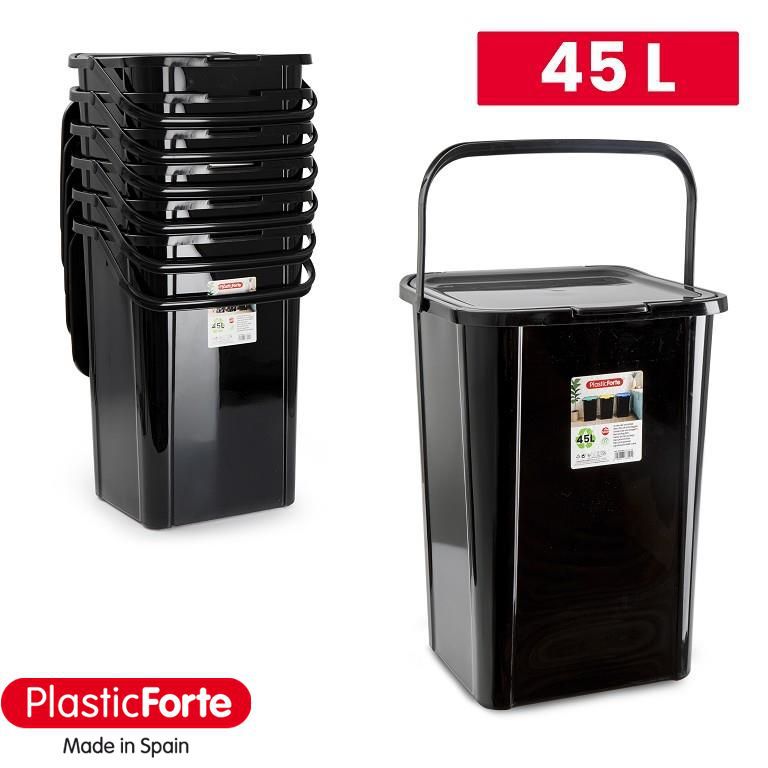 Secchio di riciclaggio 45 L NERO
