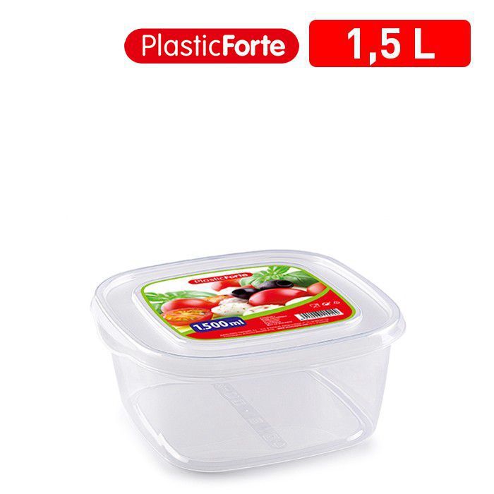 Contenitore BASIC quadrato 1,5 L TRASPARENTE