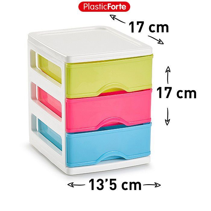 Cassettiera 3 Cassetti Turia BIANCOLORE 17 x 13,5 x 17