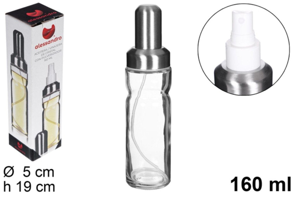Oliera Rotonda In Vetro 160Ml Con Spruzzatore