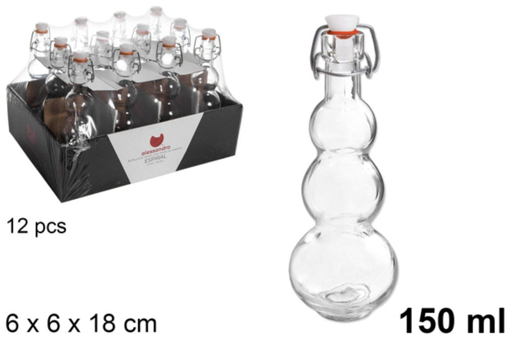 Bottiglia in Vetro con Tappo Meccannico 150 ml