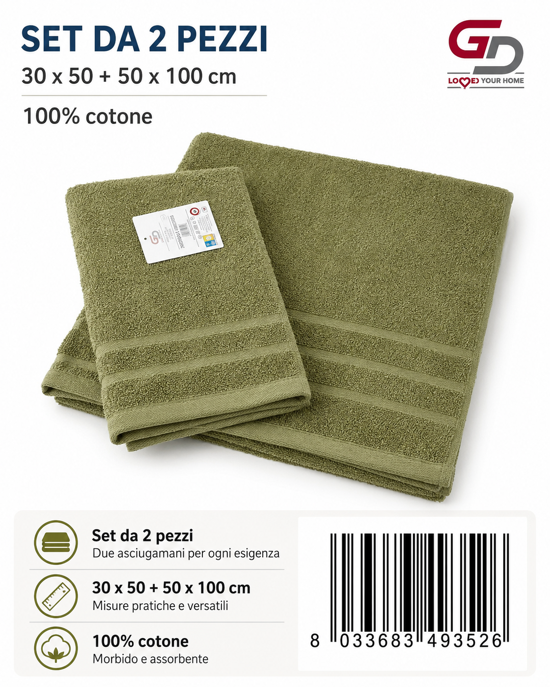 Set Of 2 Pcs Green 30X50 + 50X100 16/S Ring 380