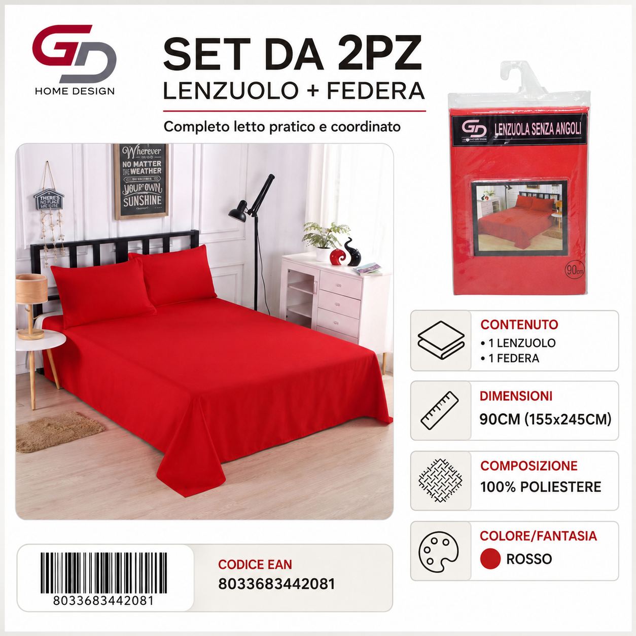 Lenzuolo Singolo 155*245Cm 90Cm