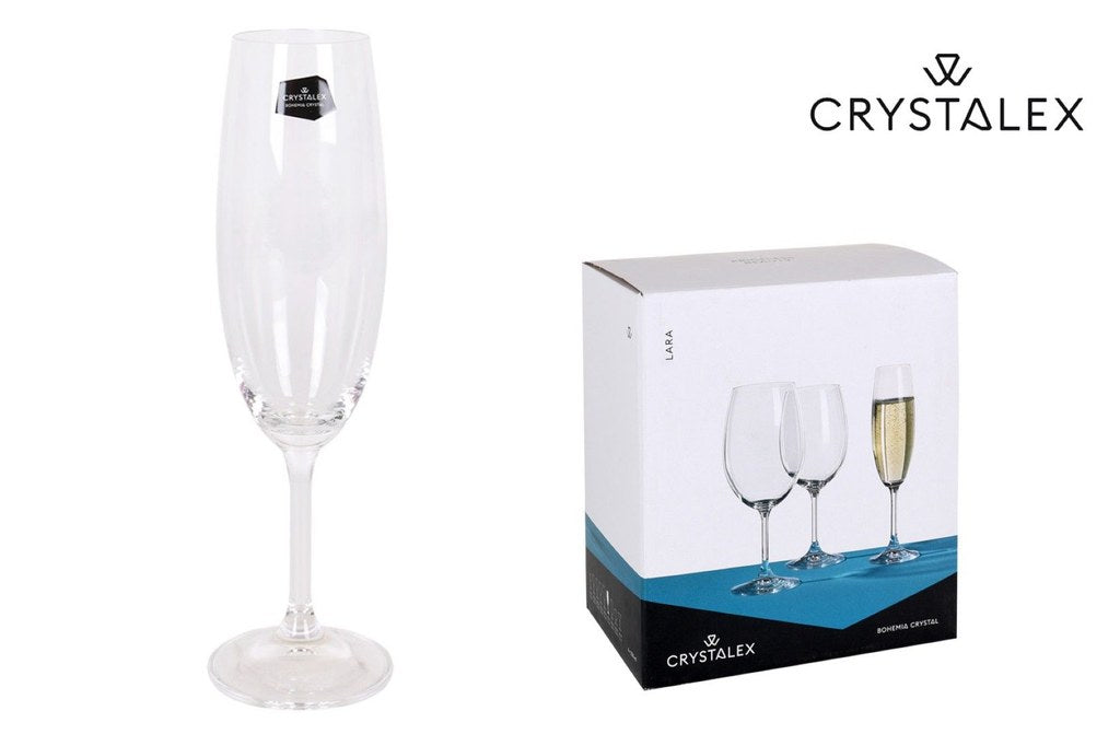 Lara 220cc Set 6 Vetro Cava in Cristallo Boemia