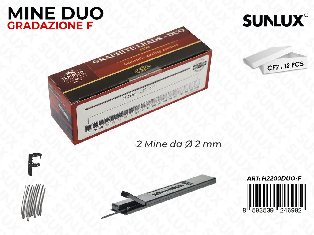 Astuccio 2 Mine Grad. F - D.2MM