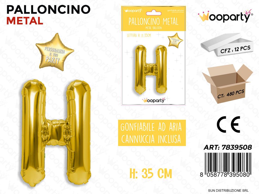Palloncino Oro Metal Let. H 35CM