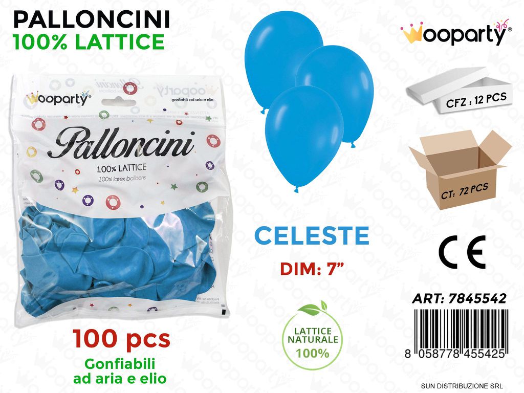 Palloncino Celeste DIM.7 100PCS