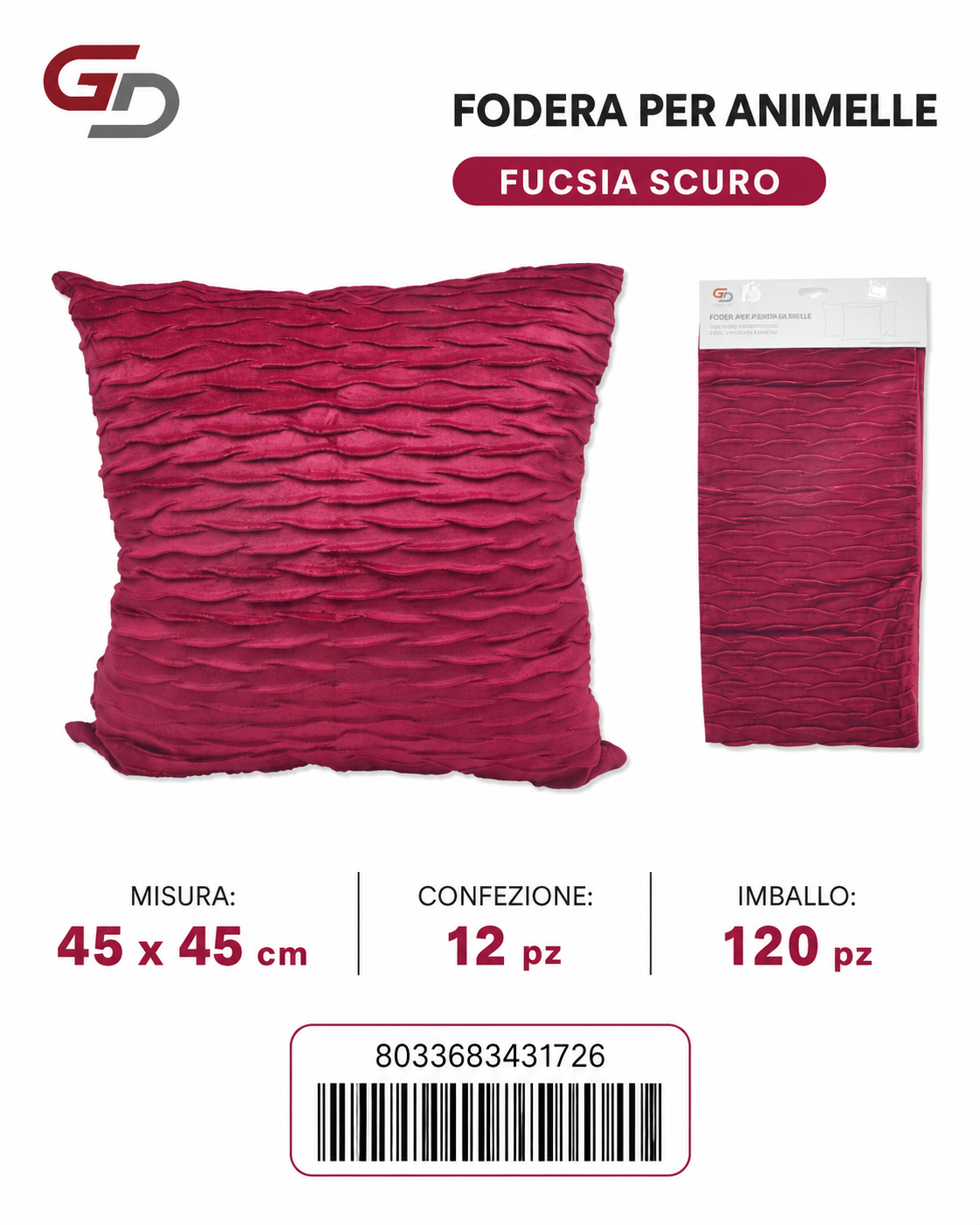 Federa Per Cuscino Animelle 45*45Cm
