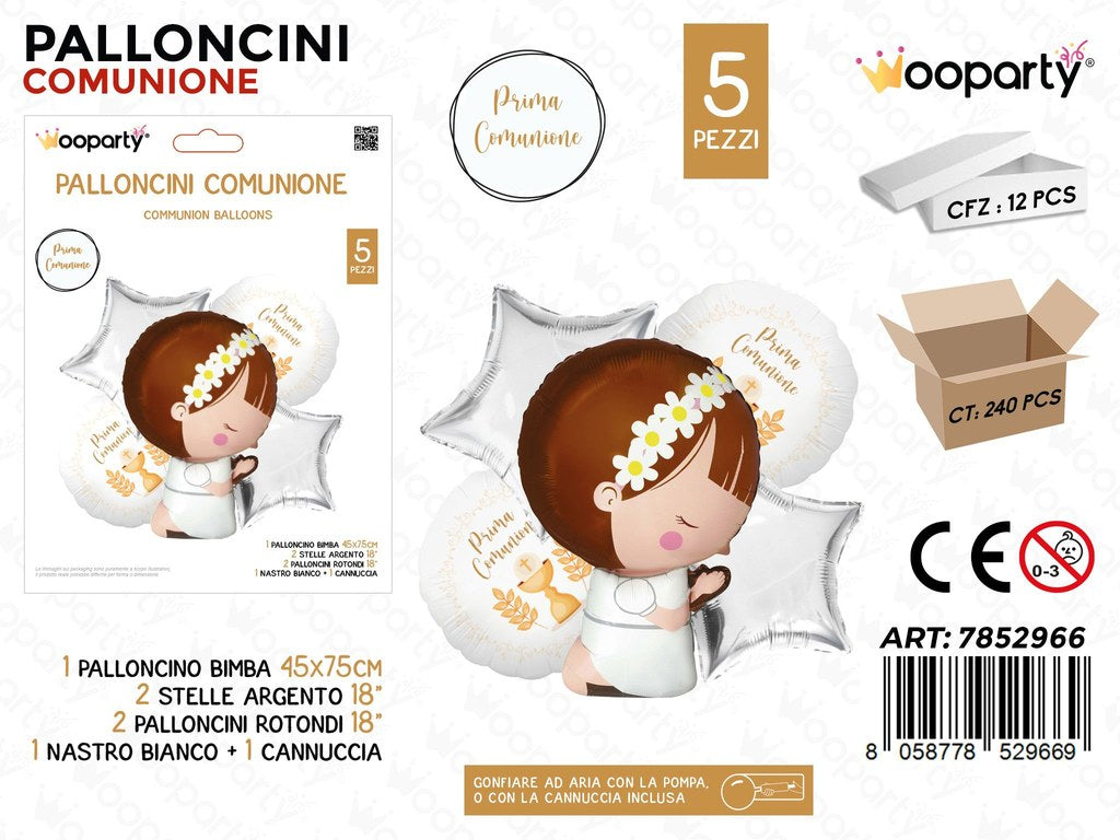 Wooparty Palloncino Prima Comunione 5PCS Ass.
