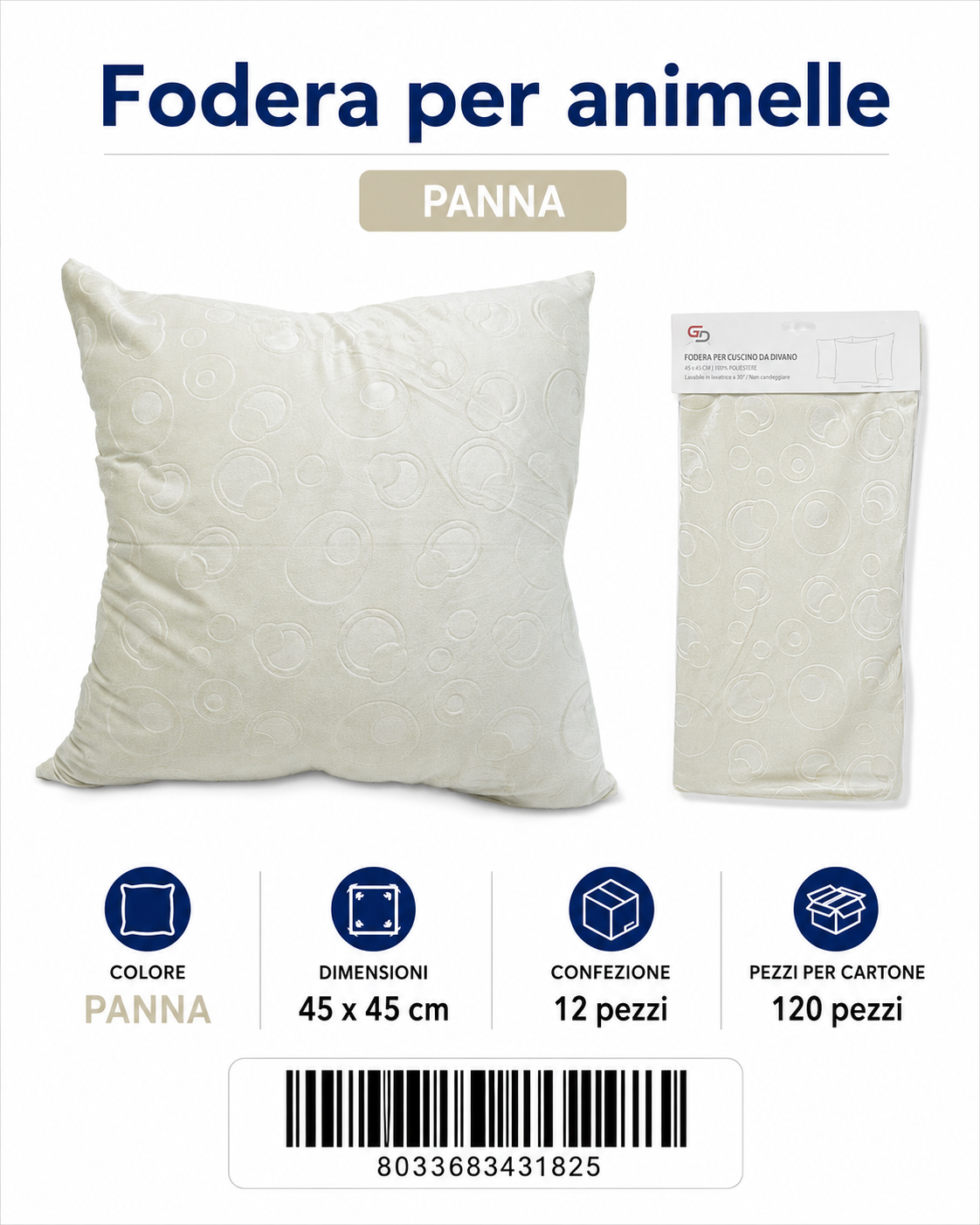 Federa Per Cuscino Animelle 45*45Cm