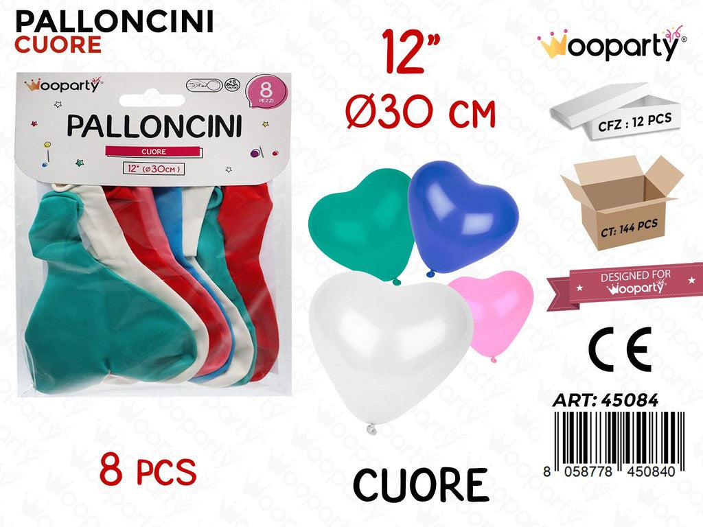 Palloncini Multicolor Cuore 12 8PCS