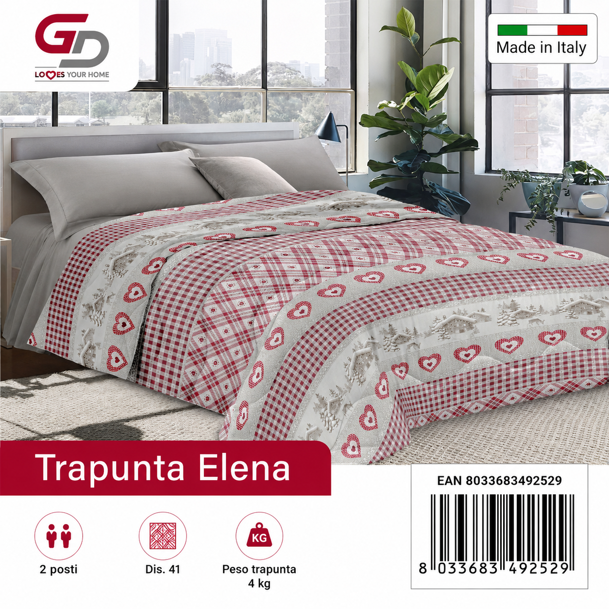 Trapunta Elena Stp 2P Dis.41 Peso Trapunta 4Kg