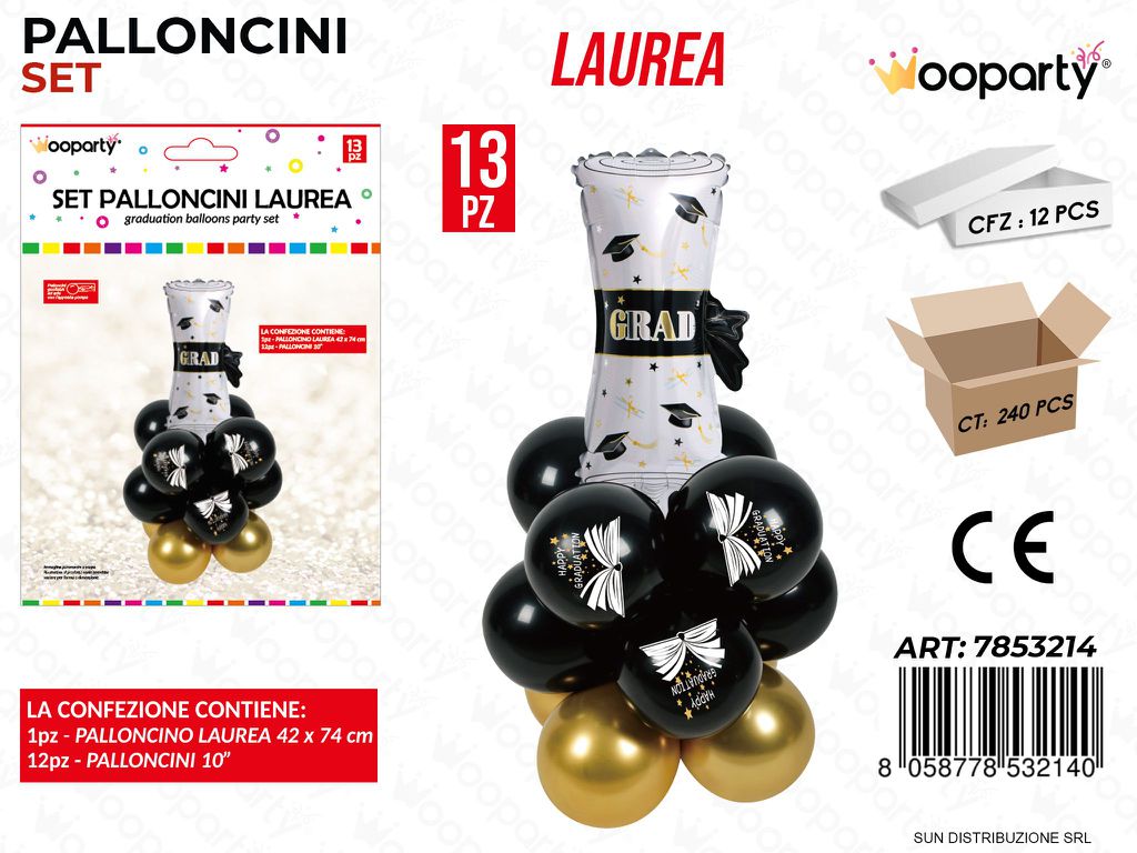 Set Palloncini Laurea 13PCS Ass.