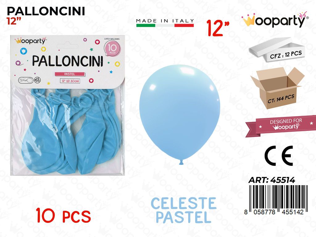 Palloncini Celeste Pastel 12 10PCS