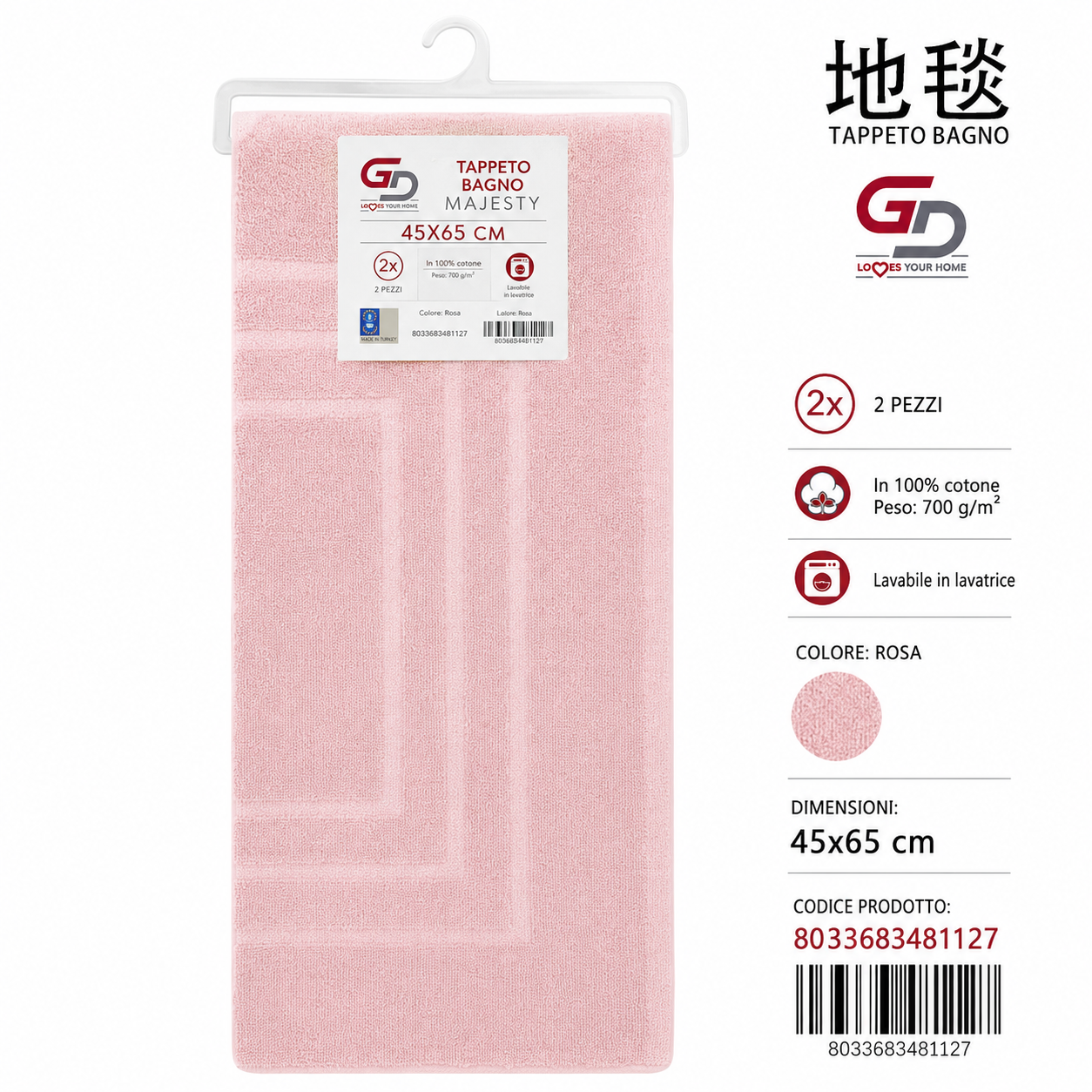 Tapp Bagno Sweety App.45*65 Rosa