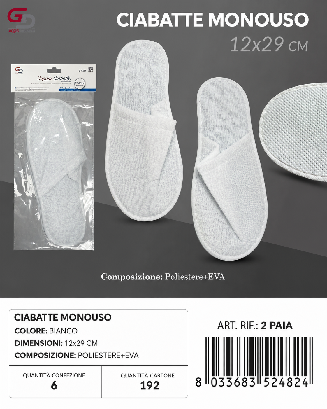 Ciabatte Monouso 29*12Cm