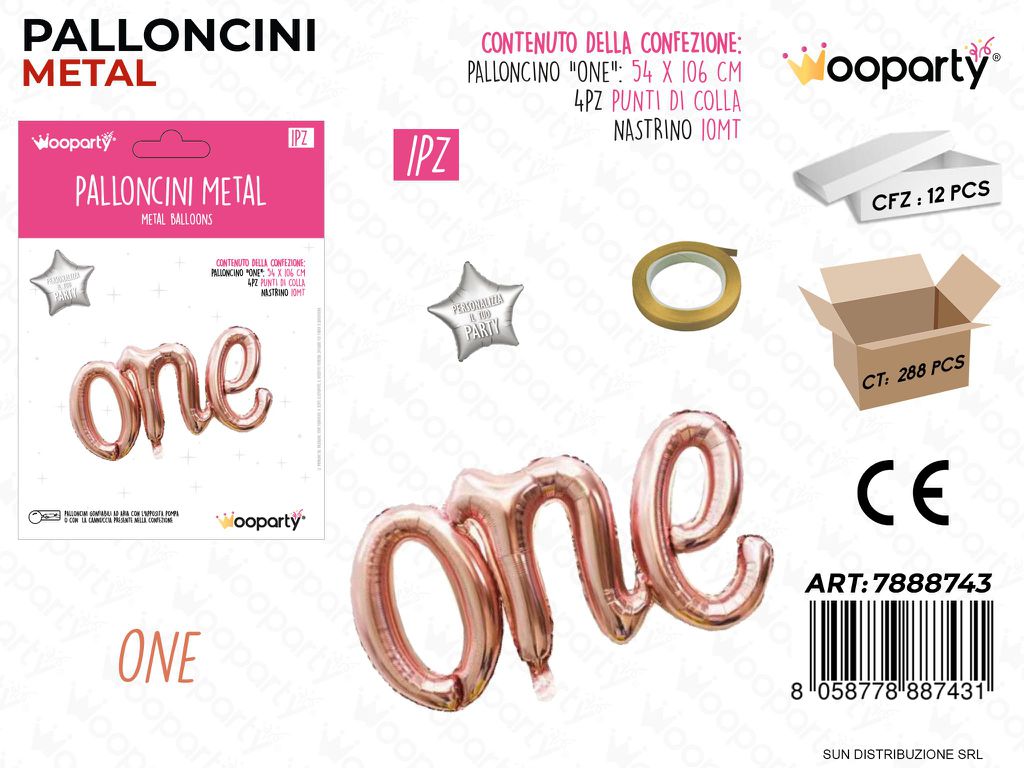 Palloncini Metal One Oro Rosa