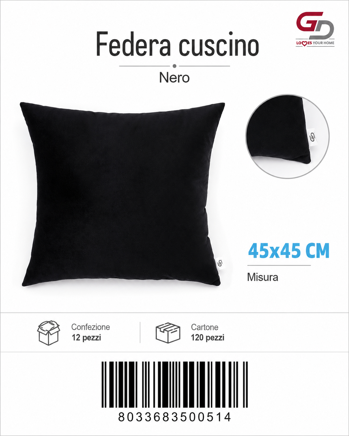Federa Per Cuscino 45*45Cm