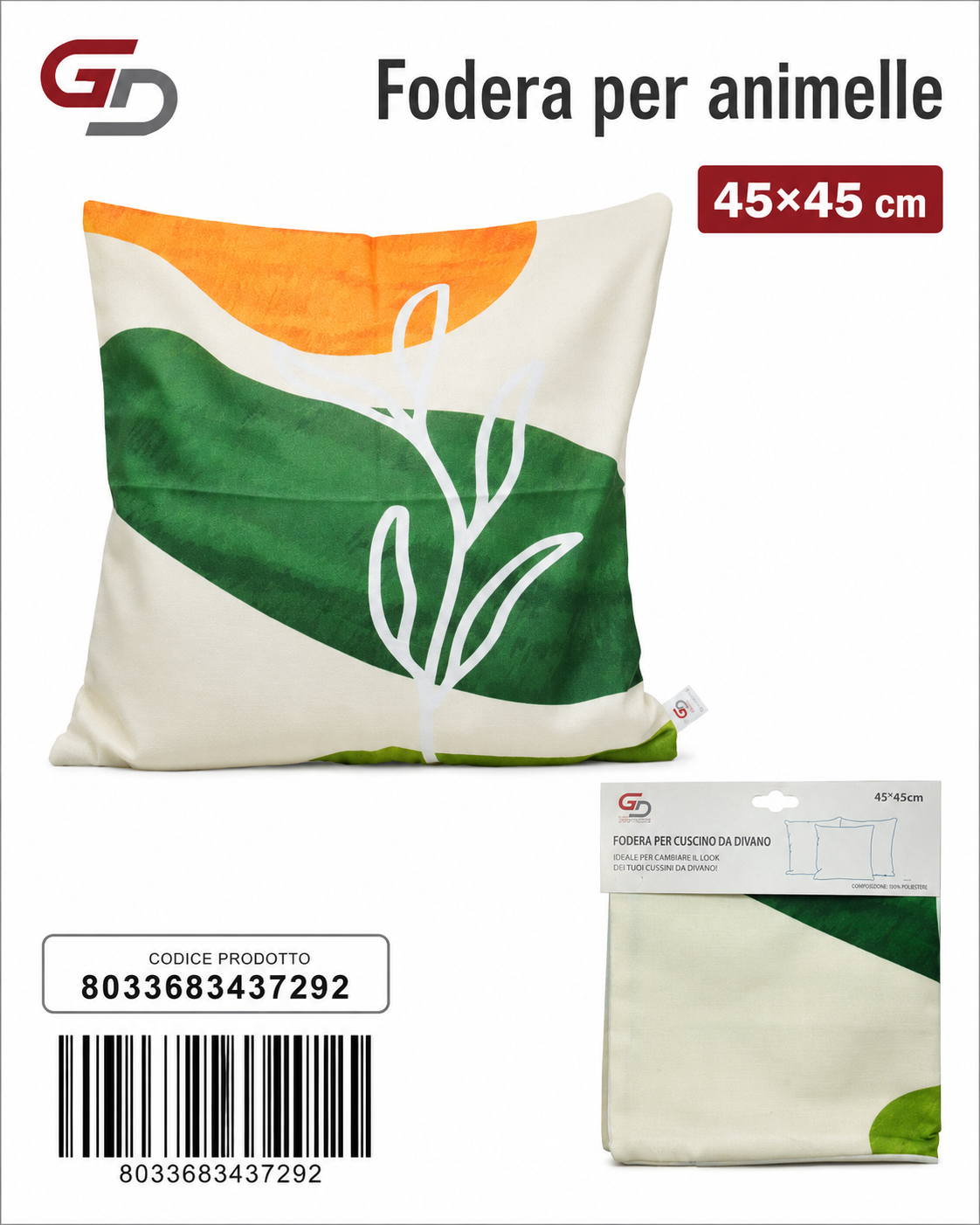 Federa Per Cuscino Animelle 45*45Cm