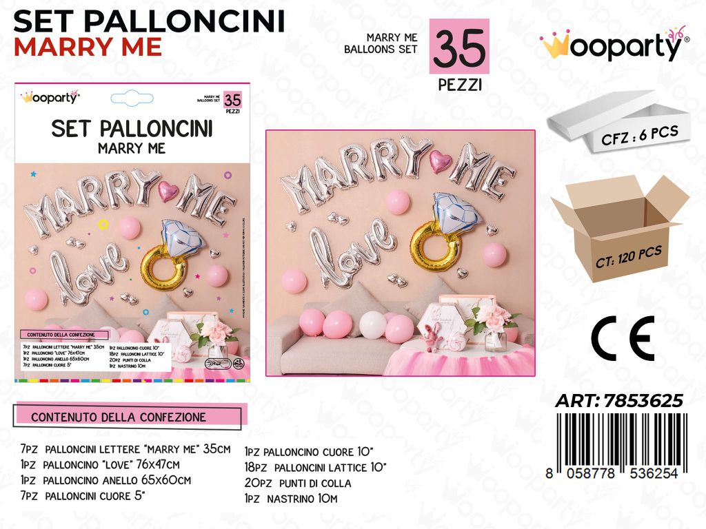 Set Palloncini Marry Me Love 35PCS Ass.